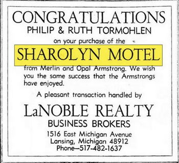 Sharolyn Motel & Restaurant - Jul 1972 Sold Again (newer photo)